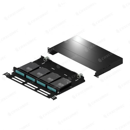 Multi functions Plastic High Density 1U 4 Slot Fiber Panel With Support Bar - Plastic High Density 1U 4 Slot Fiber Enclosure With Support Bar-1